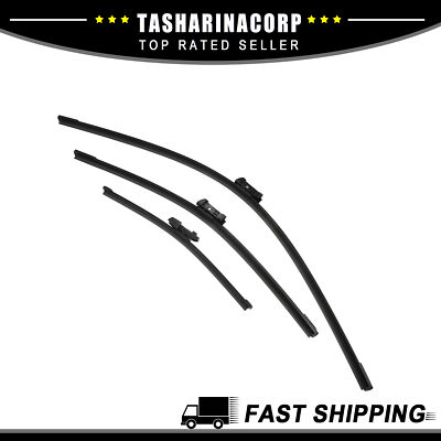Piece of 3 Front Rear Windscreen Wiper Blades Set fit for VW Golf MK7 2012-2018