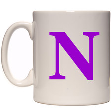 NEW 11oz ceramic mug with initial - N in Purple