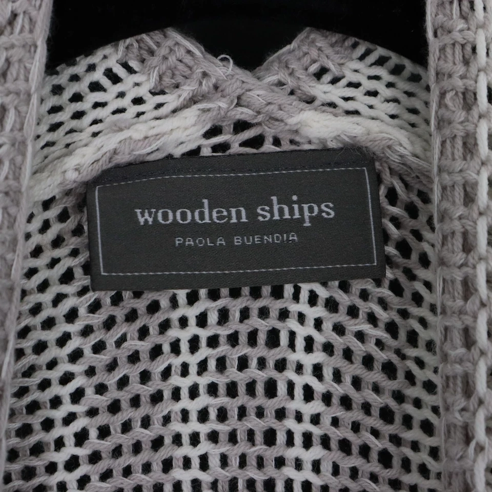 Wooden Ships Fringe Cardigan Women O/S Beige Boho Bohemian Coastal Beachy Travel - Image 2 of 4