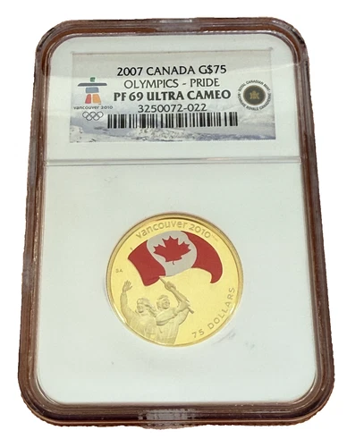 Canada 2007 Gold 75 Dollars $75 NGC PF69UC Olympics - Pride