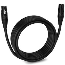LyxPro Microphone 20 feet XLR Cable, Male to Female, 3 Pin Mic Cable, Black