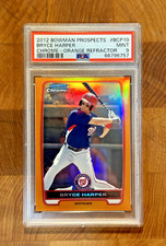 2012 Bowman Prospects #BCP-10 Bryce Harper Chrome Orange Refractor /25 RC PSA 9