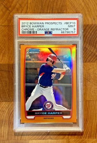 2012 Bowman Prospects #BCP-10 Bryce Harper Chrome Orange Refractor /25 RC PSA 9