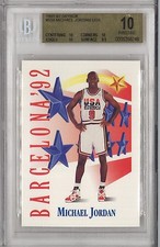 BGS 10 PRISTINE 1991-92 91-92 Skybox MICHAEL JORDAN Team USA #534 Bulls HOF