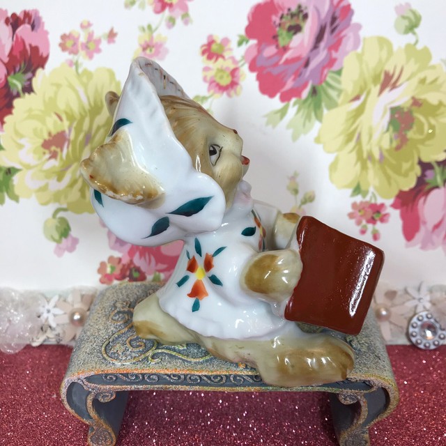 Vtg Lefton Kitty Cat Girl W/ Book âHow Do I Love Thee?â Valentine Figurine Japan | eBay