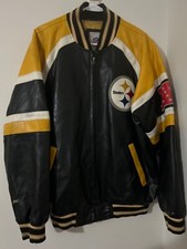 Vinyage NFL Pittsburgh Steelers Medium leather BomberVTG G-III Faux Leather