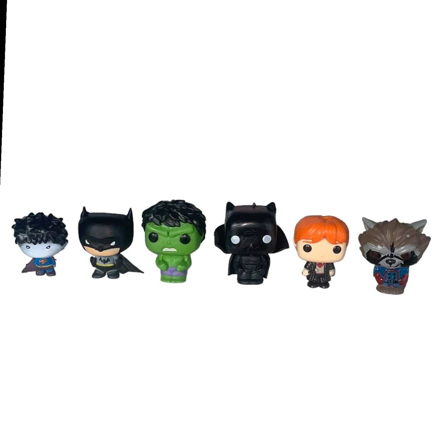 Funko Pop Mini Figure Lot Batman Hulk Rocket Raccoon Superman Ron Weasley