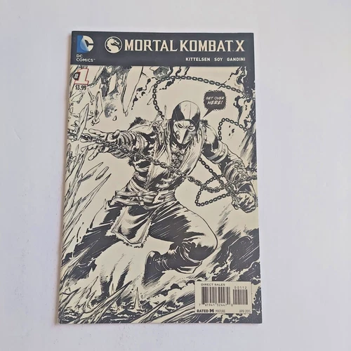 Mortal Kombat X #1 Black and White Variant 2nd Print DC Comics 2015