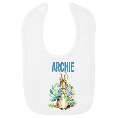 OH SEW SIMPLE Peter Hase Karottenaufnäher personalisiert Baby Lätzchen - bedruckt mit Namen