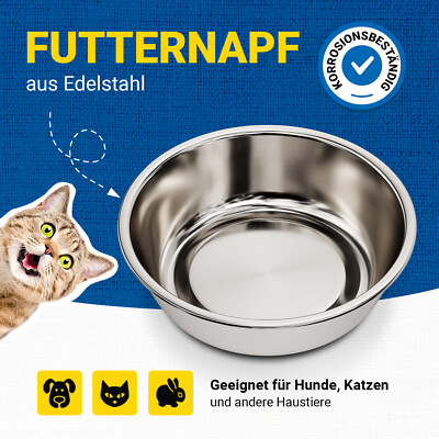 Futternapf Fressnapf 145ml Wassernapf Schssel aus Edelstahl fr Hunde  Katzen | eBay.de