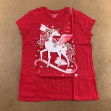 The Children's Place Girls Size XXL 16 Red Unicorn Short Sleeve Tee NWT Flaw