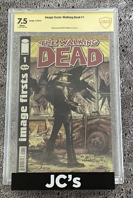 THE WALKING DEAD #1 - CBCS 7.5 CVR-AF IMAGE FIRSTS 2014 KEY SIGNED ARTHUR SUYDAM