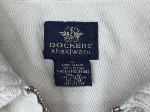 Dockers Khakiware Beige Tan Khaki 100% Cotton Zip Jacket Womens Sz M - Picture 7 of 9