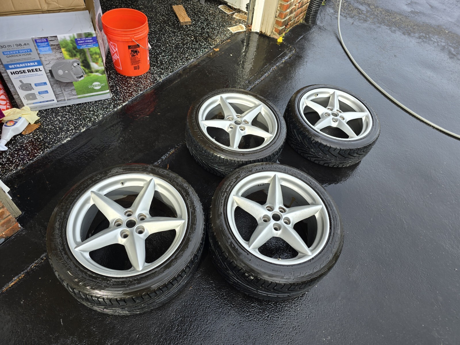 4 Ferrari 360 Modena Used 5-Spoke “Starfish” Original OEM Wheels Rims
