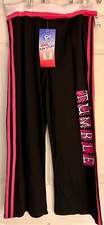 GK TUMBLE CAPRI PANTS SIZE LADIES MEDIUM COTTON/SPANDEX PINK TRIM BLACK AM NWT 