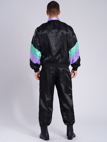 Mens Tracksuit 70s 80s 90s Style 70s Disco Dancewear Hippie Costumes Contrast - Picture 20 of 62