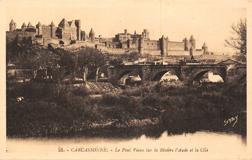 CPA (Carte Postale Ancienne) Carcassonne - Atelier Escarguel & Automobiles - Années 1900 Rare