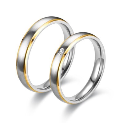 Ehering Trauring Verlobungsring Edelstahl Titan Partnerring Paar Ringe Trauringe