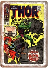 Vintage Comic Book Cover Thor 142 Retro Look Metal Sign J2356