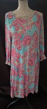 Sunsets & Sweet Yea Shift Dress Floral Large Cuff Sleeve