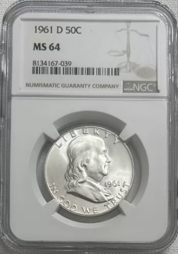 1961 D Franklin Half Dollar MS64 NGC