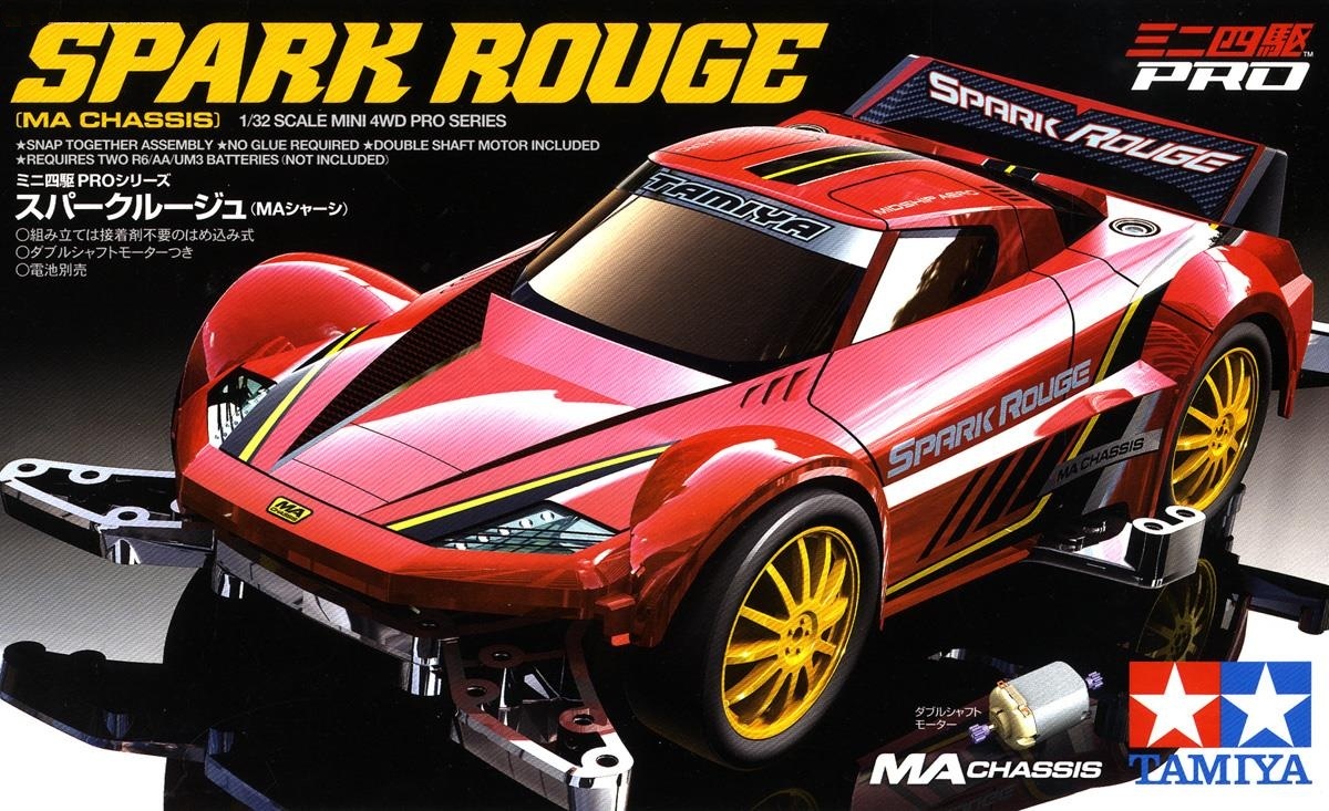 Tamiya 18642 1/32 Mini 4WD Pro Car Kit MA Chassis Jr Spark Rouge