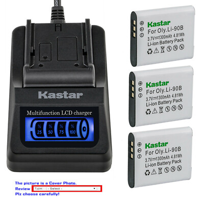 Kastar Battery LCD Quick Charger for Ricoh DB-110 & Ricoh WG-6 Digital Camera