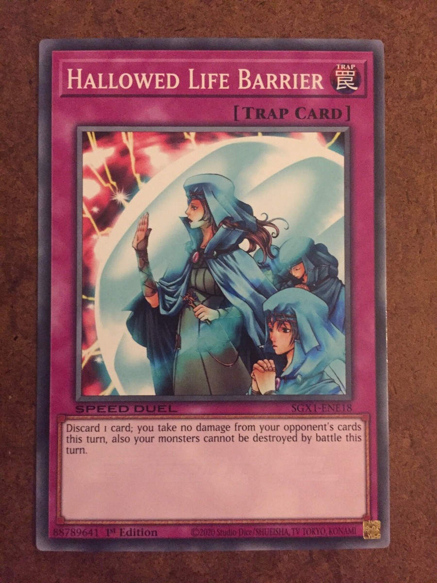 Hallowed Life Barrier SGX1-ENE18 Yuigoh Trap Card Speed Duel