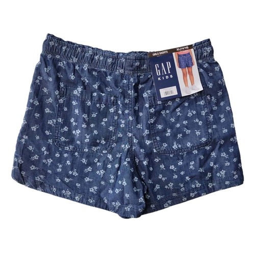 Gap Shorts Kids Girls Dark Wash Lightweight Durable Soft Fabric Pockets Woven - Picture 2 of 2
