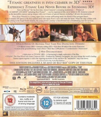 TITANIC [Blu-ray 3D + 2D] (1997) UK Exclusive 3D Leonardo DiCaprio
