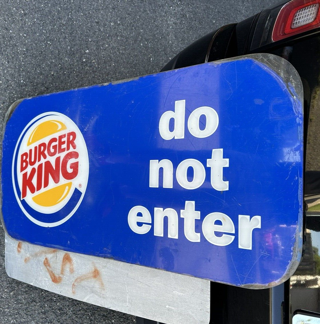 BURGER KING 　ロードサイン Vintage Burger King Drive Thru Do Not Enter heavy duty plastic
