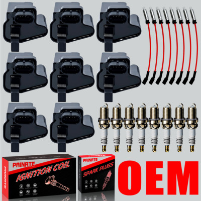 Silicone Wire 8Pcs Ignition Coil Set With Spark Plugs & Wires For Chevy GMC 4.8L 5.3L 6.0L V8 Engines Performance Ignition Parts - Foto 2