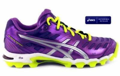 ASICS Damen Sportschuhe Gel Hockey Typhoon 2 lila gelb silber P473Y NEU - Bild 1 von 4