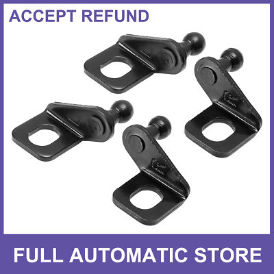 FOUR 10mm Car Ball Studs Mounting Brackets Black for Gas Struts Shocks Universal