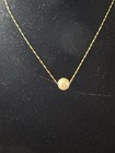 14K solid 18" Gold Chain Single Pearl Pendant Necklace 10mm AAA — photo 1