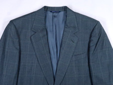 CANALI 1934 GLEN PLAID TEAL CHECK MENS 40 R SPORT COAT SUIT JACKET BLAZER 11220