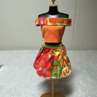 Vintage Barbie Groovy Skirt Orange Yellow Green Outfit Set "B" Black Tag 90’s
