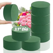 6 Pcs Round Floral Foam Blocks,3" Small Green Wet Dry Florist Foam Circles,Ar...