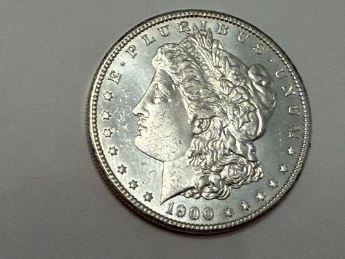 1900 Morgan U.S. silver dollar. Semi-prooflike BU. #em1