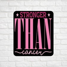 Stronger Than Cancer Awareness Pink Ribbon Sticker Vinyl Decal Survivor