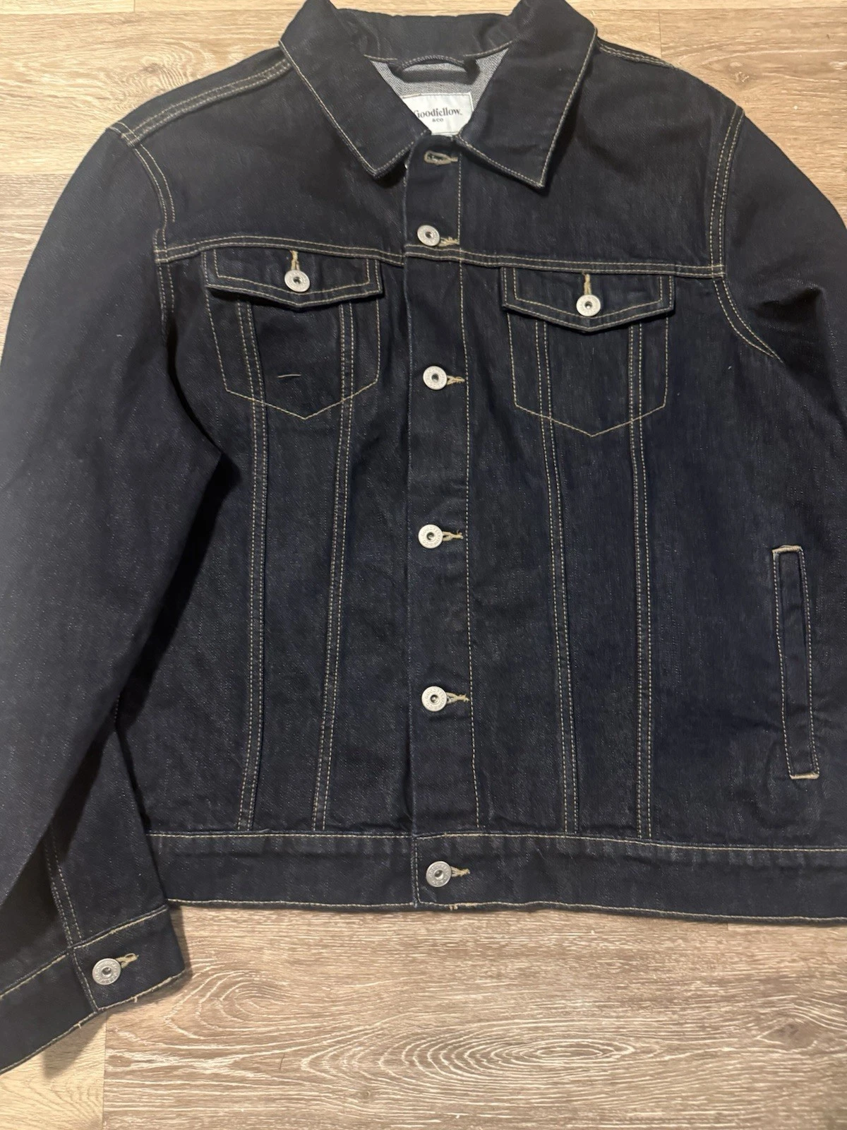 Goodfellow & Co Denim Trucker Jacket XXL Dark Wash New With Tags NWT Classic Fit