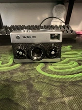 Rollei 35 Film Camera w/ Tessar 40mm f/3.5 Lens Silver – Untested As-Is