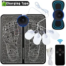 EMS Foot Massager Muscle Stimulator 8 Modes,Rechargeable 4 Pads & Cervical Patch