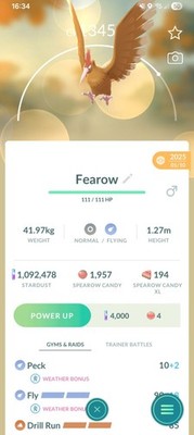 Fearow Pokemon Great League Pvp mit 3 Moves