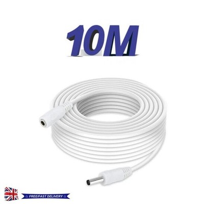 10 m DC Strom Verlängerungskabel 5,5 x 2,1 mm Stecker auf Buchse für LED & CCTV Systeme