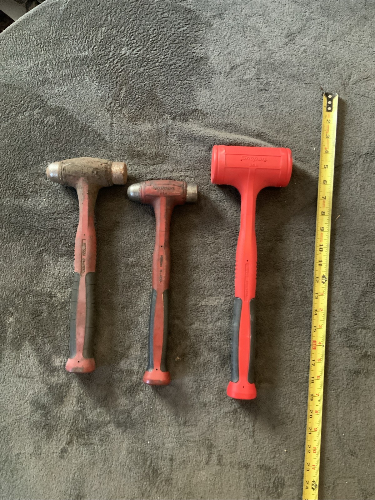 Snap On 3pc Hammer Set, Hbfe48, Hbbd24, Hbbd16….see,pics…