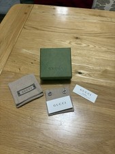 Gucci Interlocking G Stud Earrings Sterling Silver 925 (uncommon)