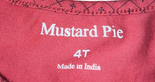 Mustard Pie Dress Pants 2 Piece Outfit Size 4T Red Green Ruffles Boutique - Picture 8 of 9
