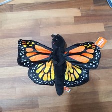 Wild Republic Huggers Butterfly Monarch Plush Toy, Slap Bracelet, 8",