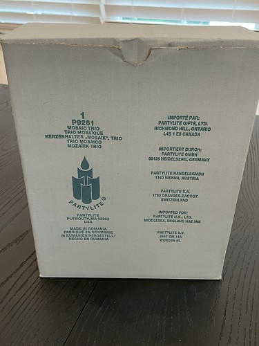 Set of 3 Partylite Calypso Mosaic Stemmed Votive Holders